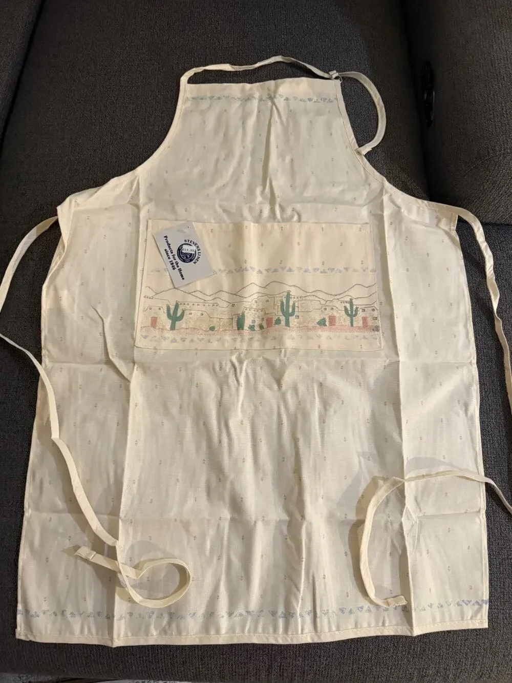 🧺 Stevens Linen Southwestern Cotton Apron w/ Pocket – New w/ Tag 🌵